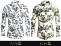 Camisa de Moda de Otoño Impresión Digital Casual Camisa de Negocios de Manga Larga - details 3