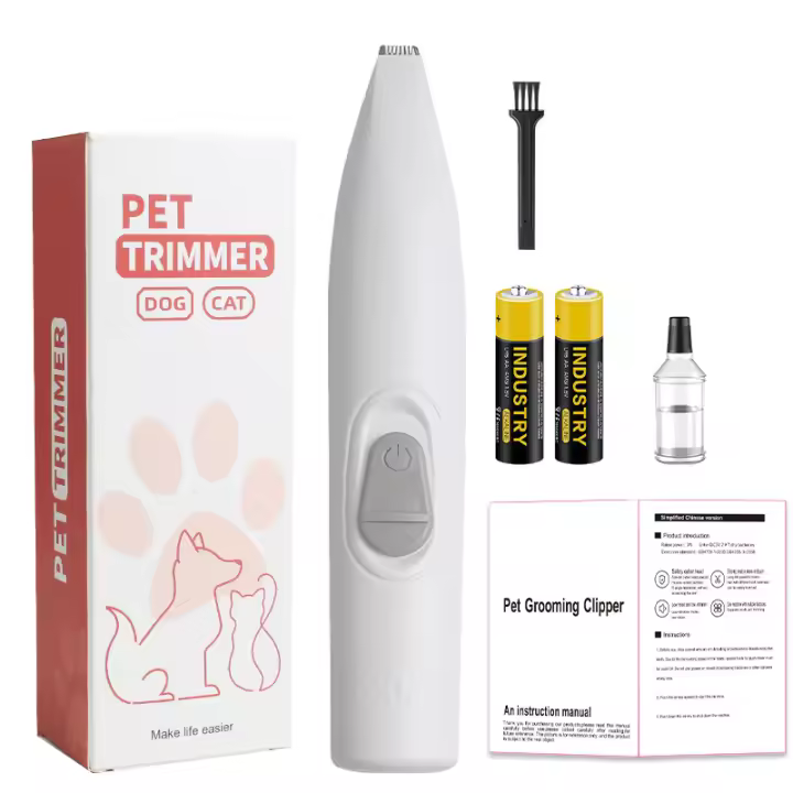 Recortador de patas de perro para el cuidado, cortapelos eléctrico inalámbrico para mascotas pequeñas, cortapelos para perros y gatos, recorte del pelo de las mascotas alrededor de las patas, ojos, orejas, cara, grupa, pilas AAA*2 - 1