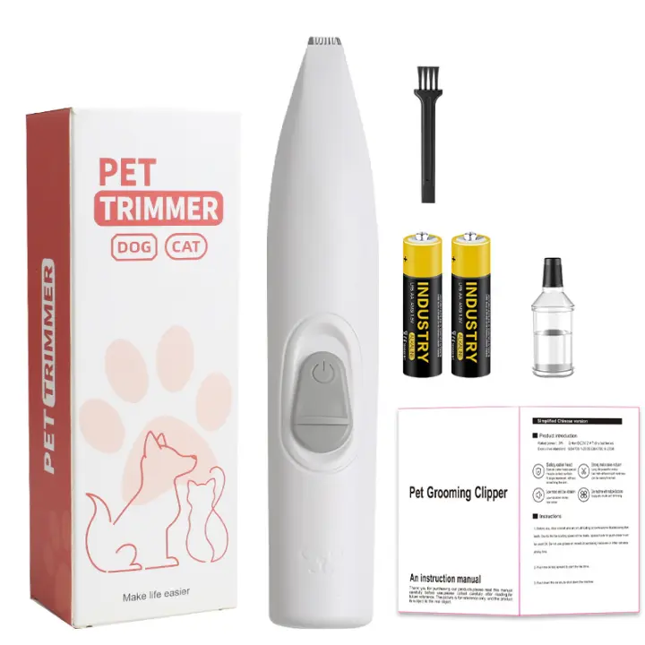 Recortador de patas de perro para el cuidado, cortapelos eléctrico inalámbrico para mascotas pequeñas, cortapelos para perros y gatos, recorte del pelo de las mascotas alrededor de las patas, ojos, orejas, cara, grupa, pilas AAA*2 - 1