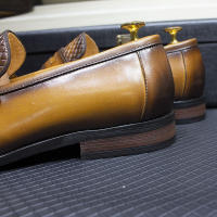 Nuevos mocasines británicos retro de un pedal con punta redonda - details 3