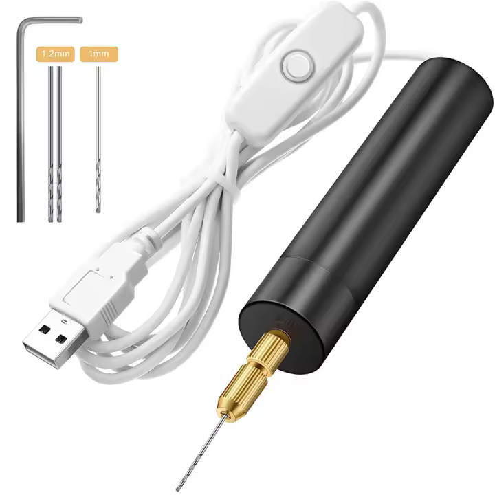 Mini juego eléctrico de 5 piezas, pluma grabadora rotativa USB, perforación de joyas con brocas, herramientas eléctricas - 1