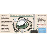 Limpiador 28 Accesorios Hogar, Potente Trapeador a Vapor Multiusos de 1800W con Tanque de 1,5 L para Limpieza de Pisos, Servicio Pesado sin Químicos - details 8