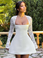 Vestido de encaje con corte bajo y cintura alta, estilo sexy, novedad de verano, ropa de mujer M24DS193 - details 9