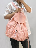 Mochila de moda Práctico diseño de cordón de gran capacidad Nicho casual y liviano hombres y mujeres pueden llevar mochila de tela lavada - details 22