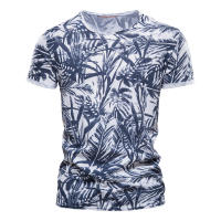 Novedad de verano, camiseta estampada, camisa de fondo para hombre con cuello redondo a la moda, top informal para hombre - details 2