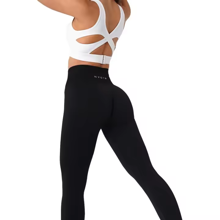 NVGTN-mallas sin costuras para mujer, pantalones de Yoga de cintura alta, ropa de gimnasio, mallas de LICRA suaves para entrenamiento, trajes de Fitness - 1