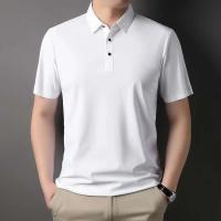 Nueva camiseta personalizada de verano de alta gama para hombre, Polo de marca de moda de negocios de manga corta de color sólido, cómodo y transpirable - details 20