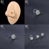 ZS-perno de Nariz de cristal CZ para hombres, forma de cruz de abeja de corazón, 316L retenedor de Pin de acero inoxidable, joyería de Piercing de fosa nasal en forma de L, 20g, 1 pieza - details 23