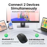 Ratón inalámbrico Bluetooth 5,2 2,4G de modo Dual, silencioso, recargable, para juegos, 1600DPI, para ordenador portátil, Win OS - details 1
