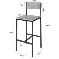 FST53X2 Lote de 2 taburetes con Respaldo,Taburete de Bar, Capacidad hasta 100 Kg,H95cm, ES (2 Taburetes-1) - details 12