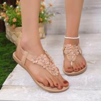Sandalias de fondo plano impresas en flores para mujeres, sandalias de playa impresas en flores - details 9