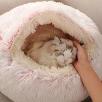 Cama de Mascota de Peluche Cálida Nido de Gato Redondo Acolchado Bolsa de Dormir Cómoda para Mascotas Pequeñas - details 5