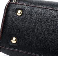 Bandolera de cuero de PU para mujer con asa, bolso de hombro tipo cubo de gran capacidad para mamás de mediana edad - details 16