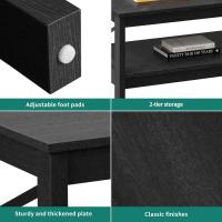 Mesa de Centro Negra con Estante de Almacenamiento, Mesas de Centro Modernas en Forma de X para Sala de Estar, pequeña Mesa de Centro de cóctel de Madera más Gruesa de 2 Niveles - details 3