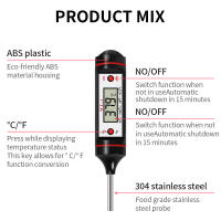 Termómetro Digital electrónico para cocina, herramienta de sonda de acero inoxidable 304, medidor de temperatura de alimentos, agua, aceite, barbacoa - details 4