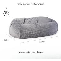 Funda Puff 120cm Peluche Lavable en Lavadora - CubreSofá Lujo para Adultos y Mascotas | Tela Impermeable Antimanchas | Sin Relleno + 3 Plazos Klarna | Certificado Anti-Alergias - details 13