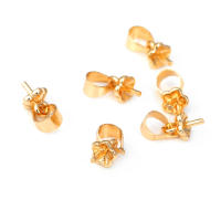 Perlas de latón de alta calidad con baño de oro de 18K, media perforación, para conectar dijes, tapas de perlas, accesorios para la fabricación de joyería DIY para mujeres - details 30
