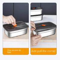 Fiambrera de acero inoxidable para acampar, caja Bento adecuada para microondas a prueba de fugas, caja de almacenamiento para refrigerador y congelador sellada de gran capacidad - details 21