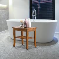 baño de Estante Taburete de baño Teca Durable Ligero y Antideslizante Taburete de baño - details 2