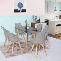 Juego de Mesa de Comedor y Sillas, 1 Mesa Redonda de 80 cm + 4 Sillas Blancas, de Diseño Nórdico - details 86