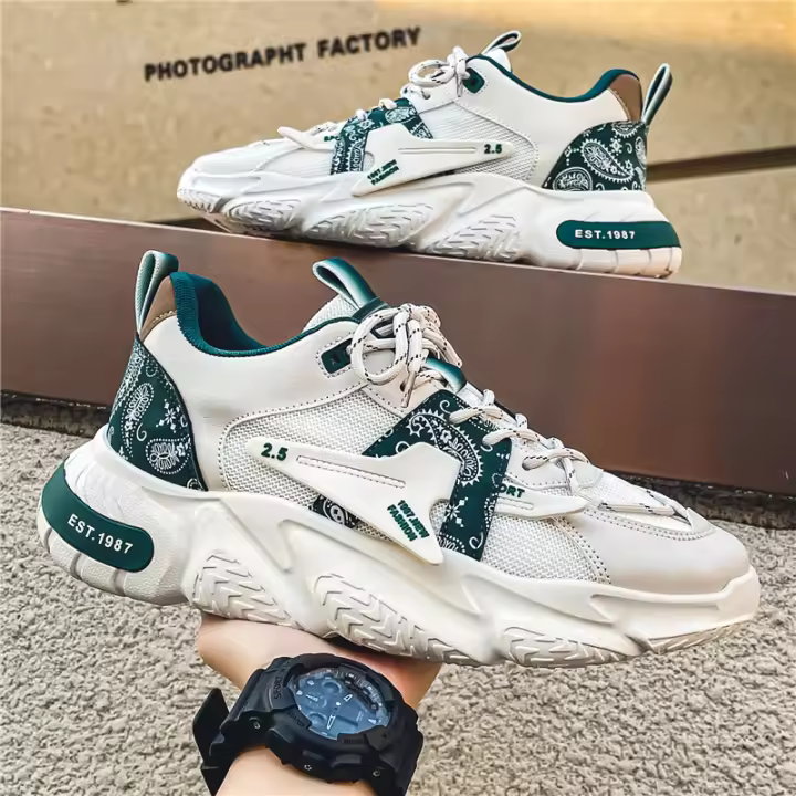 Zapatos De Hombre Nuevos Zapatos Deportivos Transpirables, Zapatos Casuales De Plataforma Versátil - 1