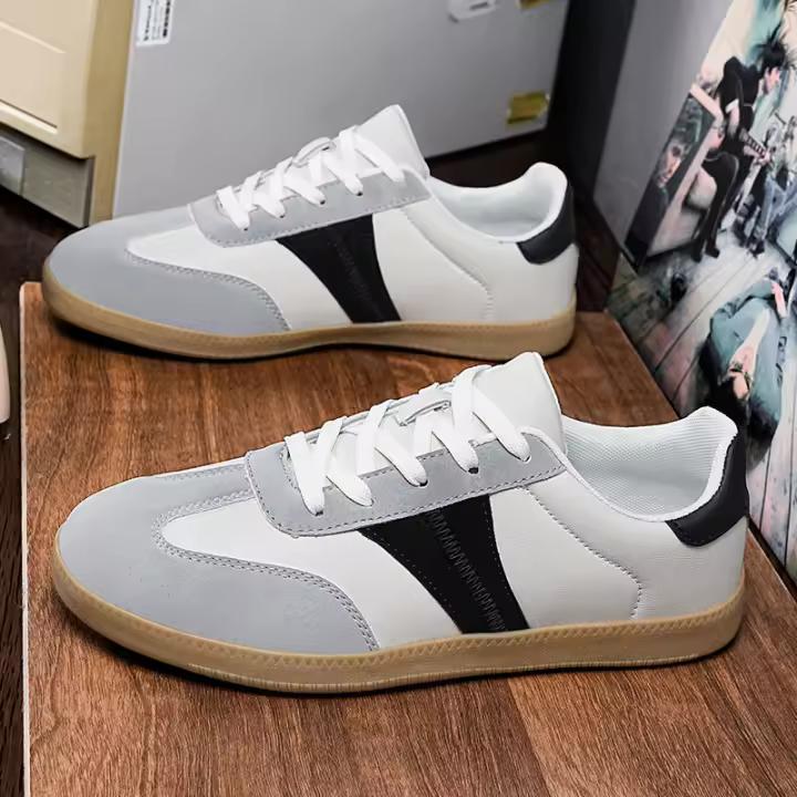 Zapatos informales de suela blanda para hombre, tablero de fondo plano, tendencia de moda de entrenamiento alemán, otoño, nuevo - 1