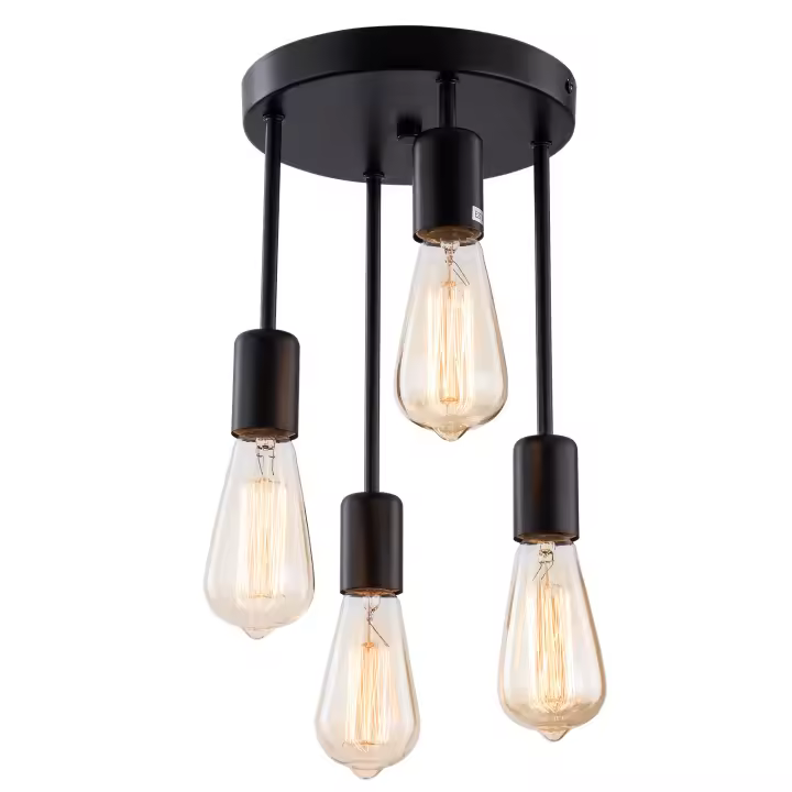 Lámpara colgante de 4 cabezales, lámpara de mesa creativa americana, estilo Industrial, Retro, para comedor - 1