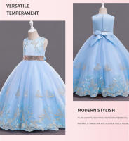 Vestido de noche largo para niñas, estilo princesa, para espectáculos, cumpleaños y eventos. - details 7