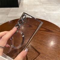 Funda de teléfono transparente Magsafe con revestimiento magnético para Samsung S25 S24 Ultra S23 FE S21 S22 Plus, cubierta protectora de película de lente de parachoques - details 2