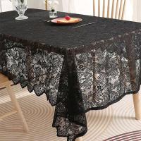 Mantel Ense francés negro, utilizado para mesas rectangulares, estilo retro, elegantes y sencillos manteles y adornos de boda - details 9