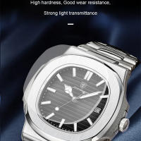 Reloj Deportivo POEDAGAR Cuarzo, Dial Cuadrado, Resistente al Agua, Luminoso, Regalo Perfecto para Hombres Correa de Acero Inoxidable - details 6