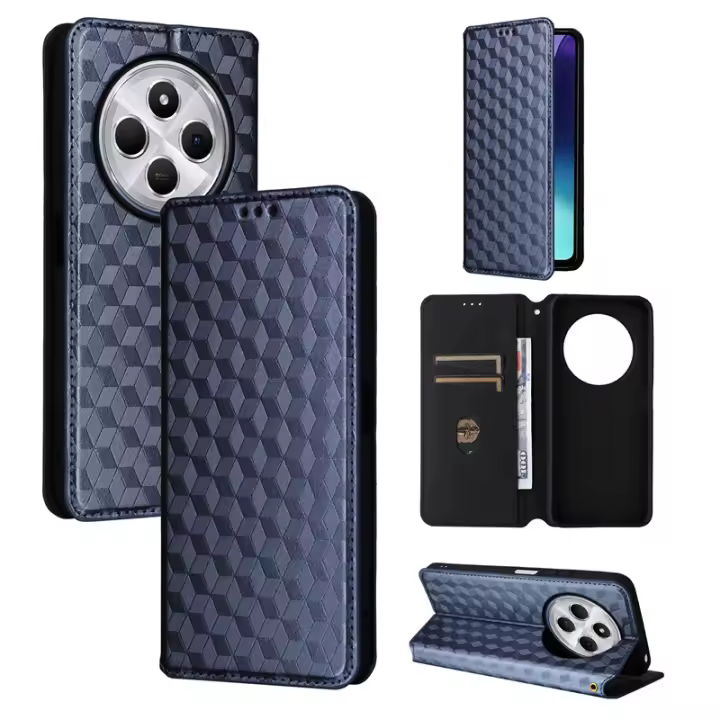 Funda tipo cartera con tapa de cuero PU para Redmi 14C 4G, a prueba de golpes y con parachoques magnético - 1