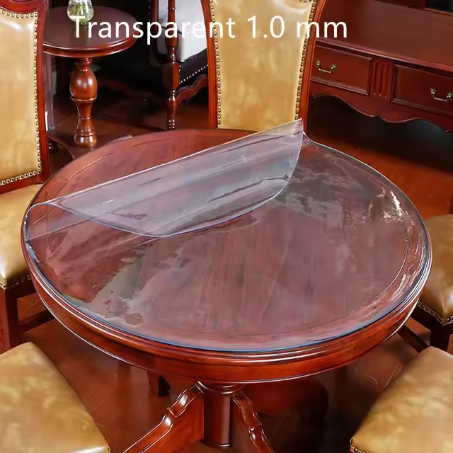 Mantel de Mesa de PVC Transparente Impermeable, Resistente al Aceite, Paño Suave para Cocina y Comedor - 1
