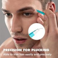 Aguja De Cejas De Acero Inoxidable Colorida Herramienta De Maquillaje Para Eliminar Cabello Fino Con Pinzas Slanted - details 2
