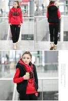 Otoño e Invierno nueva moda traje de mujer chándales casuales con capucha sudadera de lana conjunto de tres piezas - details 9
