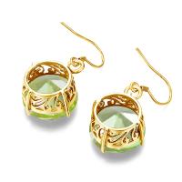 Pendientes de peridoto de lujo dorados para mujer, piedra de 15x15mm, plata pura elegante 925, conjuntos de joyería para fiesta y boda, regalo de boda - details 4