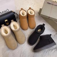 Botas de nieve cálidas para mujer, zapatos planos cómodos para exteriores, botas cortas cálidas para invierno - details 0