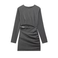 Mini vestidos de manga larga corta para mujer para primavera - details 1