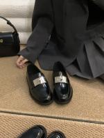 Mocasines perezosos con bloqueo de metal de un pedal, nuevos zapatos de cuero pequeños con plataforma de cabeza redonda de estilo británico - details 23