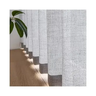 Nuevas Cortinas De Ventana Gris Sólido Algodón Voile Lino Sensación Rústica Semi Transparentes Para Dormitorio Sala De Estar Hotel - 1