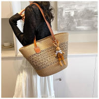 Bolso de Paja para Vacaciones de Verano en la Playa 2025 Nuevo Estilo Tejido de Gran Capacidad Bolso de Hombro para Playa Bolso de Mano Moderno y a la Moda - details 4