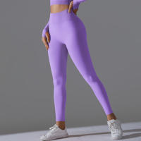 Hamidou-Pantalones deportivos de Yoga para mujer, mallas de cintura alta y caderas ajustadas, glúteos de melocotón, pantalones de Yoga desnudos de cintura alta - details 26