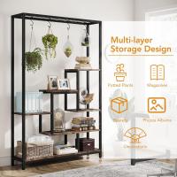Soporte alto para plantas de interior de 5 niveles, estante de metal de 180 cm con 10 ganchos para colgar en S, estante de exhibición multiusos para bonsái de flores para interiores - details 30