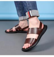 Sandalias cómodas de verano con plataforma para pie plano, sandalias de cuero con suela gruesa antideslizantes para hombre, zapatillas de fondo suave para playa al aire libre - details 7