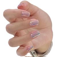 24pcs Uñas Postizas De Estilo Francés Cortas En Colores Sólidos Forma Cuadrada Uñas Postizas Prensadas Para Uso Doméstico - details 3