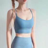 Sujetador deportivo con espalda de carreras para mujer, Top de chándal de gimnasio de Yoga grueso de alto impacto - details 18