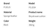 Plslis-cojín de asiento para bicicleta de montaña, carril guía 7x7, transpirable, ensanchado, cómodo e impermeable - details 5
