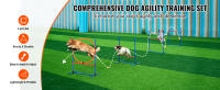 SucceBuy Equipo de entrenamiento de agilidad para perros, obstáculos altos ajustables y anillo de salto, kit de inicio de carrera de obstáculos para cachorros con bolsa de almacenamiento para patio trasero, interior y exterior - details 0
