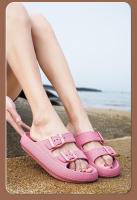 Sandalias de plataforma gruesa con hebilla ajustable para mujer, zapatos de playa, zapatillas de baño, toboganes de suela plana de EVA suave, talla grande 36-47 - details 11