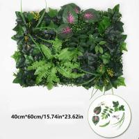 Decoración artificial nacional y de la selva del hogar, plantas falsas, césped colgante, panel de pared verde, valla de jardín, 60x40cm - details 1